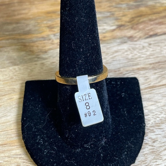 Vintage Deadstock 24KT Gold Filled Ring with Natural Tourmaline & Quartz Crystal - Picture 5 of 7